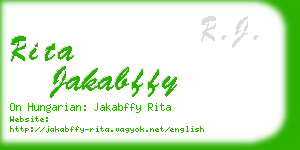 rita jakabffy business card